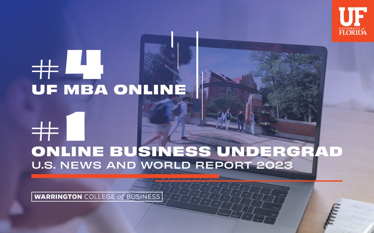 UFWarrington's tweet image. The @UFMBA Online program and @UF business online bachelor&apos;s degree were both named among the nation&apos;s top 5 #BestOnlinePrograms by @usnews. 

#GoGators! ➡️ tinyurl.com/t6me3p2w