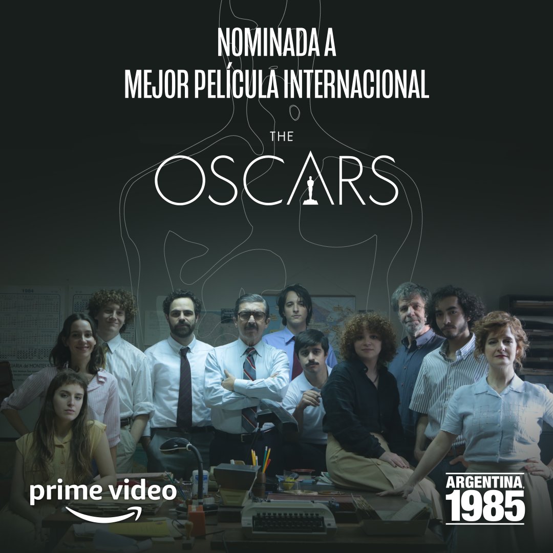 Orgullosos de #Argentina1985 que hoy está entre las 5 nominadas a Mejor Película Internacional en los #Oscar #PrimeVideoLAT 

<a href="/BombitaDarin/">Ricardo Darin</a> <a href="/p_lanzani/">Peter Lanzani</a> <a href="/AxelKuschevatzk/">aхel ĸυѕcнevaтzĸy</a> @SantiagoMitre <a href="/chinodarin/">Chino Darín</a> <a href="/cindyteperman/">cindy teperman</a>