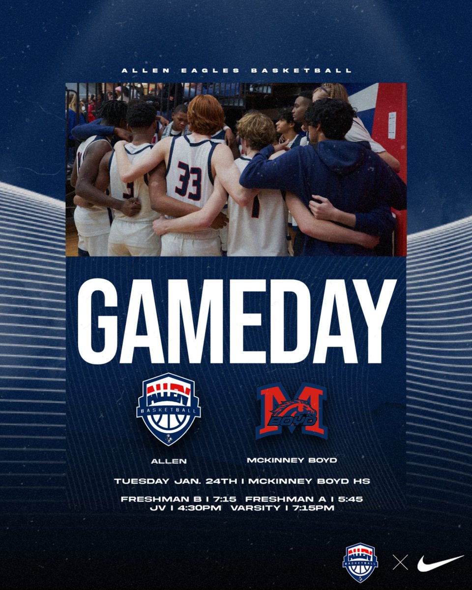 AllenEagleBball's tweet photo. 🚨 AWAY GAME TODAY‼️

#TOE | 🧱 x 🧱 https://t.co/ynj5G21QAL