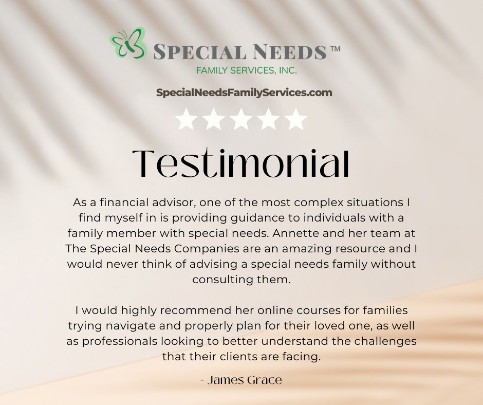SpecialNeedsCo's tweet photo. Thank you, Jim! We so appreciated your involvement with the SNAP course last summer! 
Read about the program here: https://t.co/4yBRrHJ4Sx 
#specialneedsacademy #specialneedsadvocacy https://t.co/o3liRXxyW2