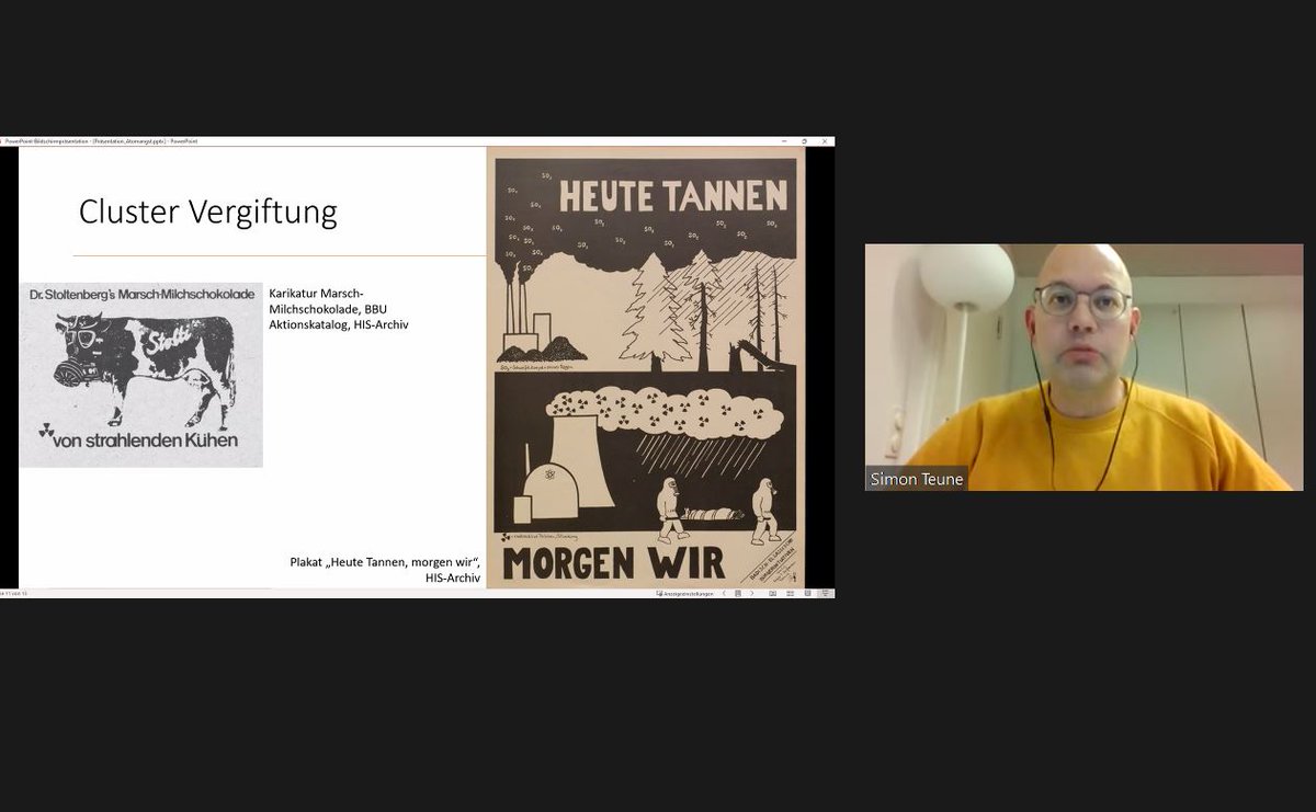 Last night Simon Teune @Bewegungen presented protest images as a means of communication of and about fear of nuclear catastrophes in Germany. We learned a lot about the importance of archiving the protests, preserving all stickers, flyers and banners. ✊🪧📢📸 @GSW_TUDresden