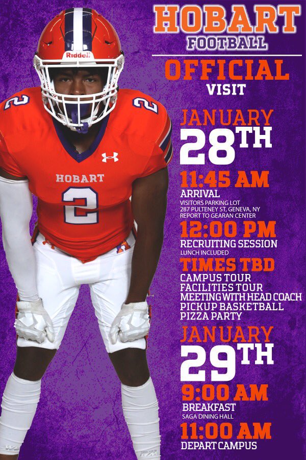 DJAlston9's tweet photo. Looking forward to my official visit this weekend to @HobartFootball And meeting @Coach_DeWall &amp; staff! #thegrindknows #allgrindnogimmicks @BozemanFootball @TGK_Athletics @TGK_Grind @coachd_tgk @SHS_RedStormFB @MrFood4Thought https://t.co/vXFLXxoIR8
