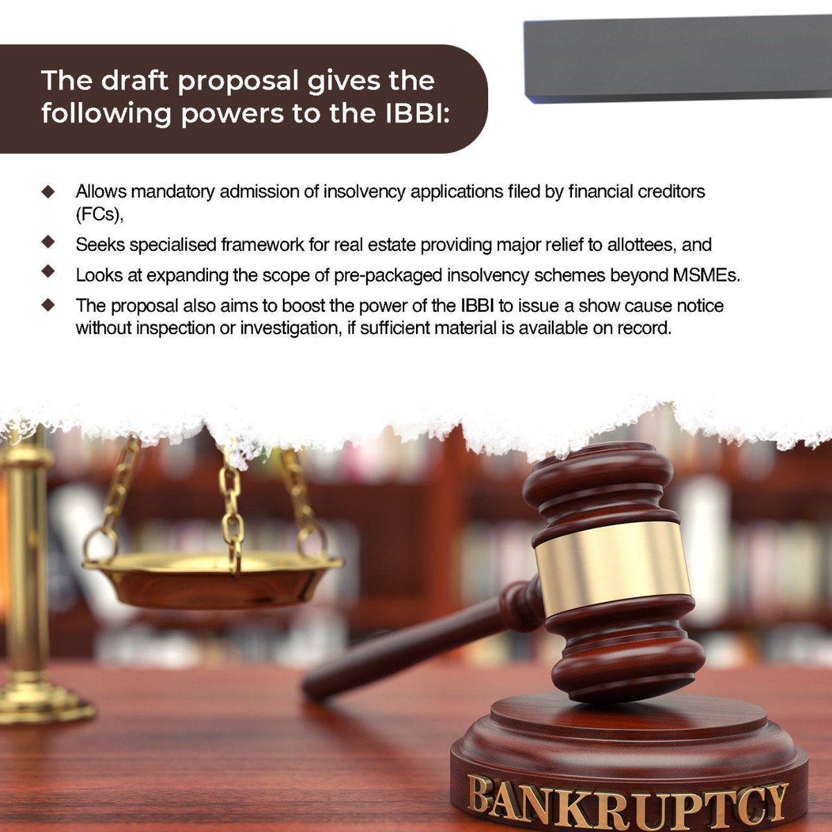 Upsc123_'s tweet photo. The Ministry of Corporate Affairs (MCA) has proposed sweeping changes to the Insolvency and Bankruptcy Code. The Ministry aims to bring more technology, transparency, and speediness to the corporate insolvency resolution process.
#upscprelims #BREAKING #currentaffairs #earthquake https://t.co/BWVWagfAm8