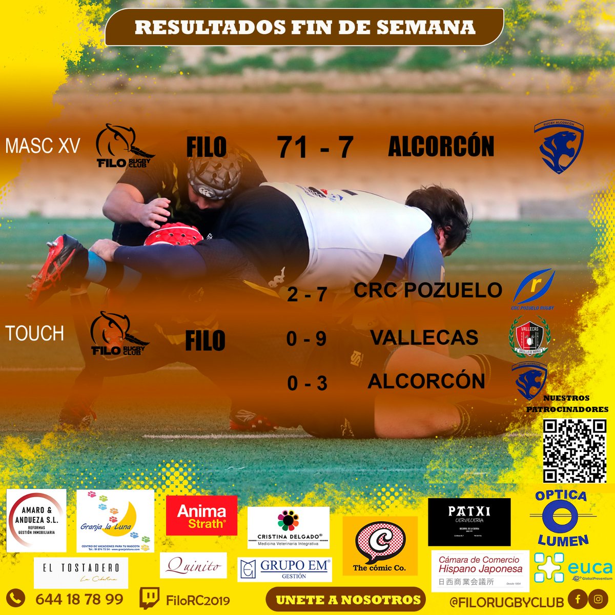 filo_rugby_2019's tweet photo. #FiloJORNADA / SEGUIMOS SUMANDO

#FiloMASC consiguió nueva victoria, afianzando su primer puesto, y nuestro #FiloTOUCH sigue mejorando metiendo sus primeros ensayos fruto del trabajo y la práctica.
 
Seguimos sumando, ¡puntos y experiencia!

#AúpaFilo

@DeporteGetafe https://t.co/TLtddRztKD