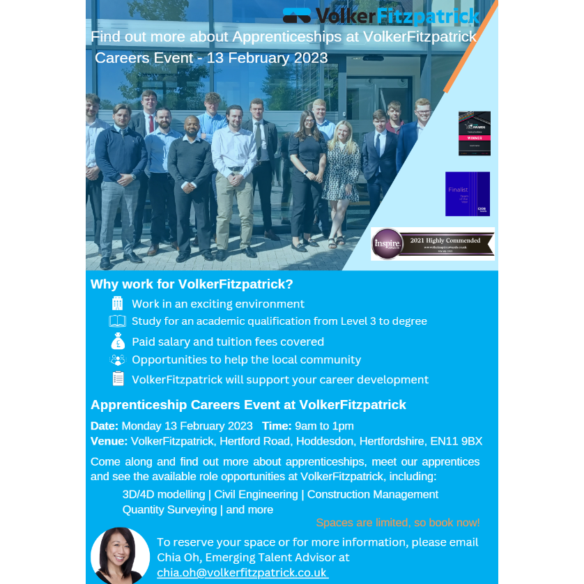 Apprenticeship event for students interested in 3D/4D modelling, civil engineering, construction management, quantity surveying. Mon 13 Feb 2023, 9am-1pm. <a href="/BeechwoodSchoo1/">Beechwood School Slough</a> <a href="/TLACareers/">TLA Careers</a> <a href="/Careers_HGS/">Herschel Careers</a> <a href="/careersWGS/">Careers at Windsor Girls’ School</a> <a href="/TWBS/">The Windsor Boys' School</a> <a href="/LynchHillEA/">Lynch Hill Enterprise Academy</a> <a href="/SloughStJosephs/">St Joseph's Catholic High School</a> <a href="/SloughEton/">Slough & Eton School</a> <a href="/HolyportCollege/">Holyport College</a>