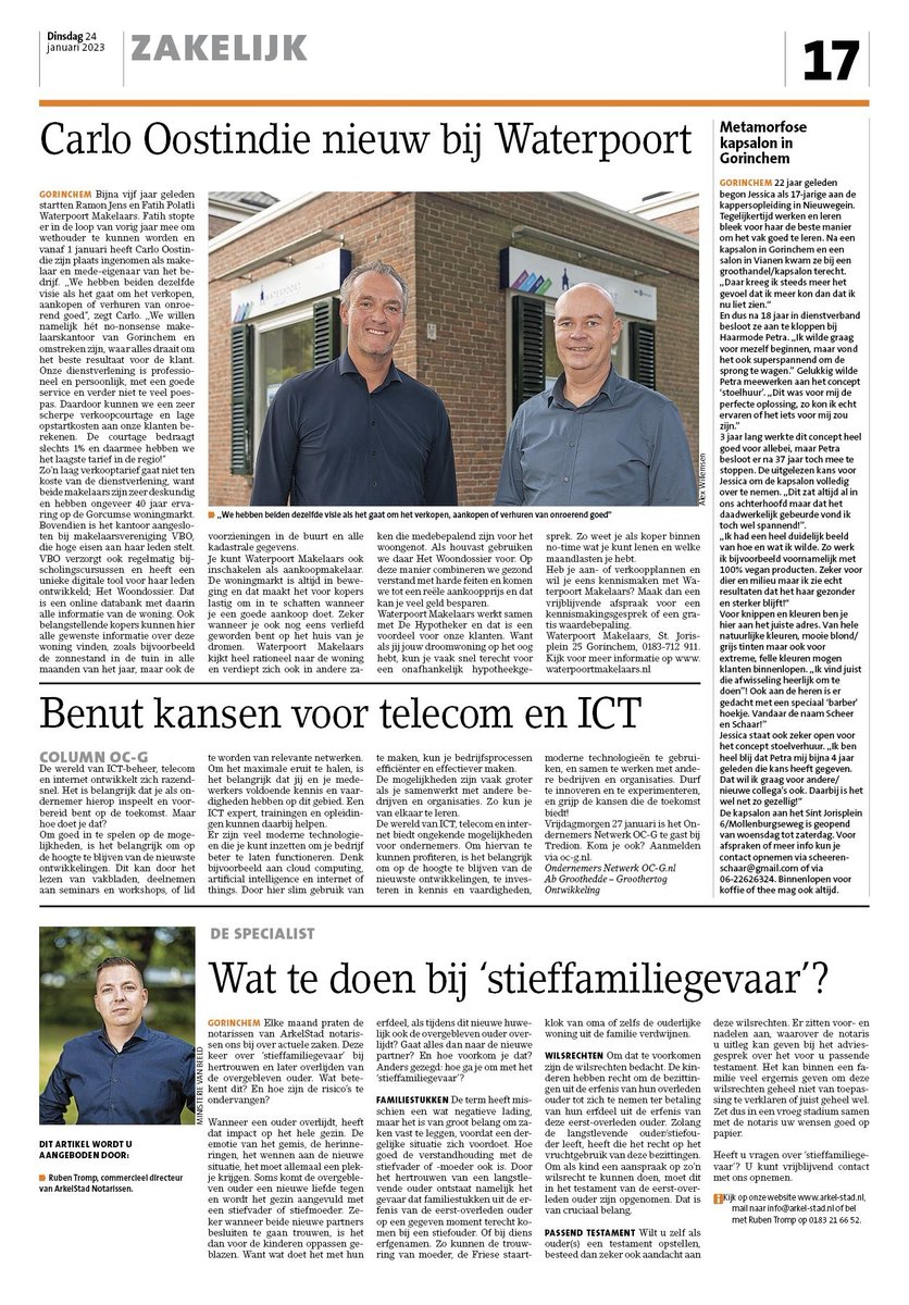 Kom je vrijdagmorgen 27 januari ook netwerken bij Tredion? Meld je aan via oc-g.nl/gast-bij-tredi…

Column OCG: 'Benut Kansen voor Telecom en ICT' in <a href="/StadGorinchem/">DeStadGorinchem.nl</a> van deze week.