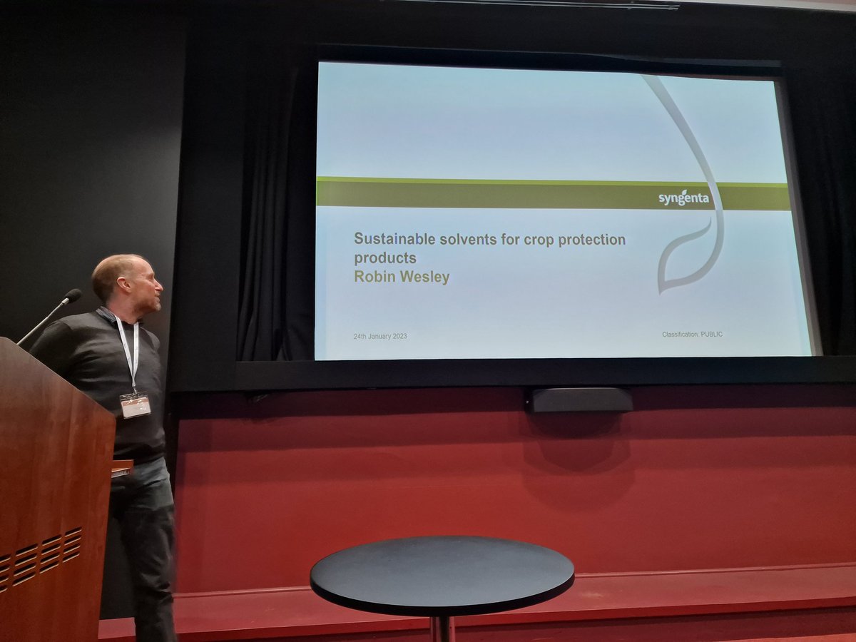 SCIFormulation's tweet photo. #SCIFF23 Robin Wesley from @Syngenta flash presentation on #sustainable solvents in crop protection @SCIupdate https://t.co/iSKC2QATRz