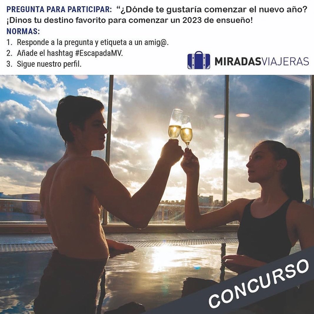 MiradasViajeras's tweet photo. ¡NUEVO CONCURSO!
🏆 #premio 
2 NOCHES DE ALOJAMIENTO +
DASAYUNO en habitación doble para 
2 PERSONAS en @GranHotelLakua.

Un hotel ⭐️⭐️⭐️⭐️⭐️ 
en pleno anillo verde de la ciudad de #vitoriagasteiz. 
¿Dónde te gustaría comenzar el nuevo año?
🧵 Ver hilo para las Bases del #sorteo. https://t.co/hxs4H8nzVe