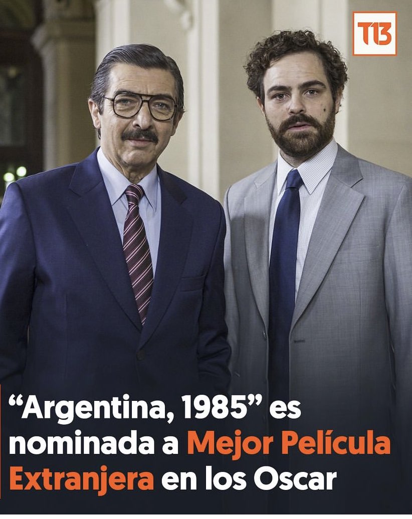 Guillepalma's tweet photo. Extraordinario!!! Esta película 🎥 cuenta el proceso que condenó a los dictadores #Videla y #Massera Bien por la memoria; por el cine argentino; por Ricardo Darín. El 12 de marzo (la noche de los Oscar), estaremos pegados a la tv 📺 haciendo fuerza por el cine Latinoaméricano. https://t.co/YUKEr9jrpv