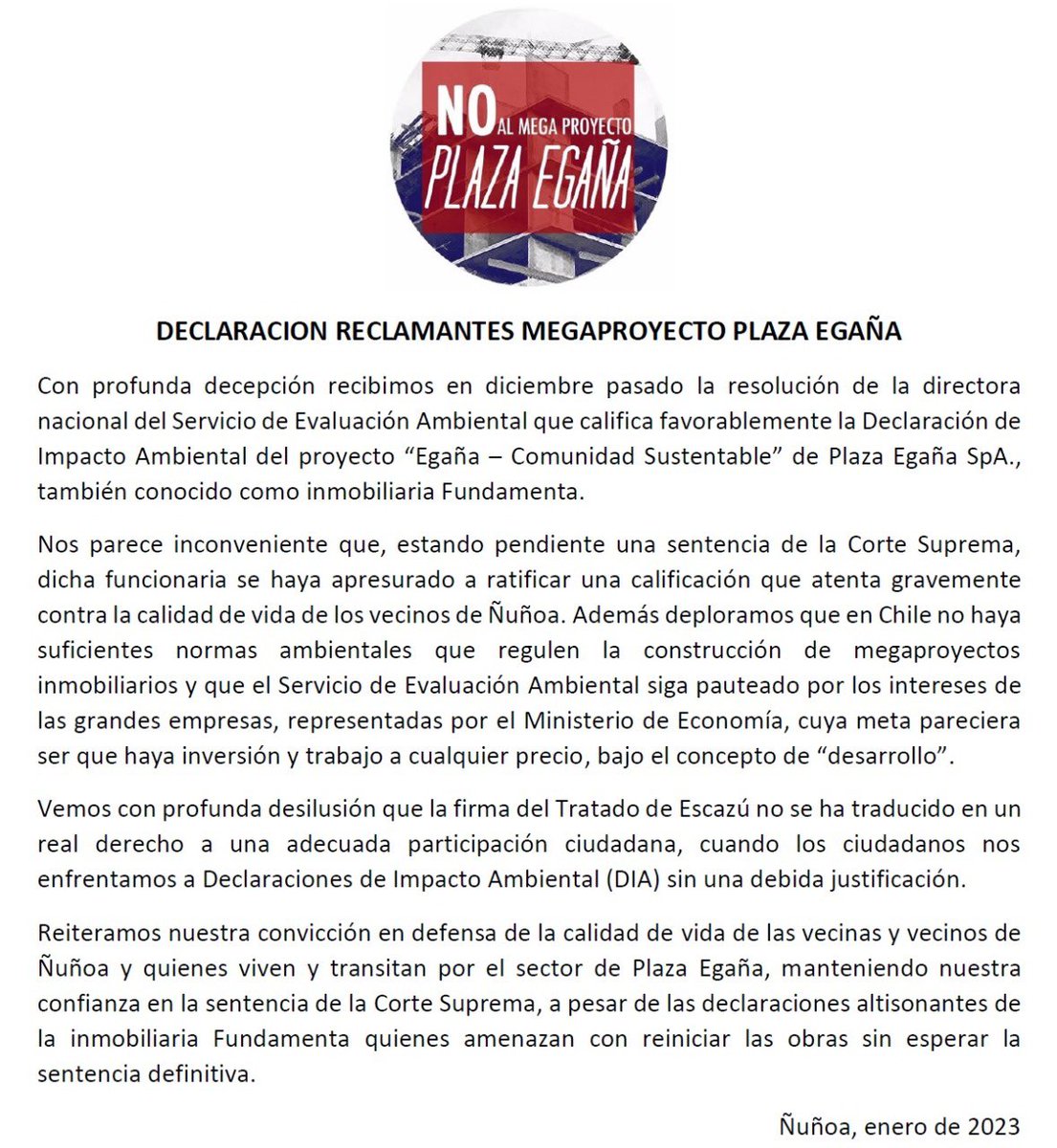 NoAl MegaProyecto PlazaEgana tweet media