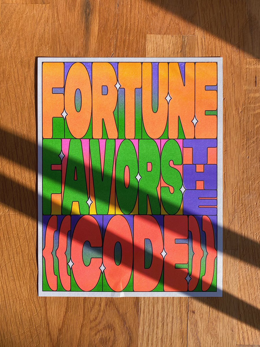 Love this risograph print we had <a href="/ElanaSchlenker/">Elana Schlenker</a> design for <a href="/retool/">Retool</a> at the end of last year. Printed by the lovely folks at Risolve.