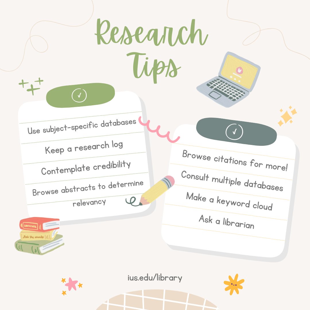 As the semester progresses, keep in mind these handy research tips!
