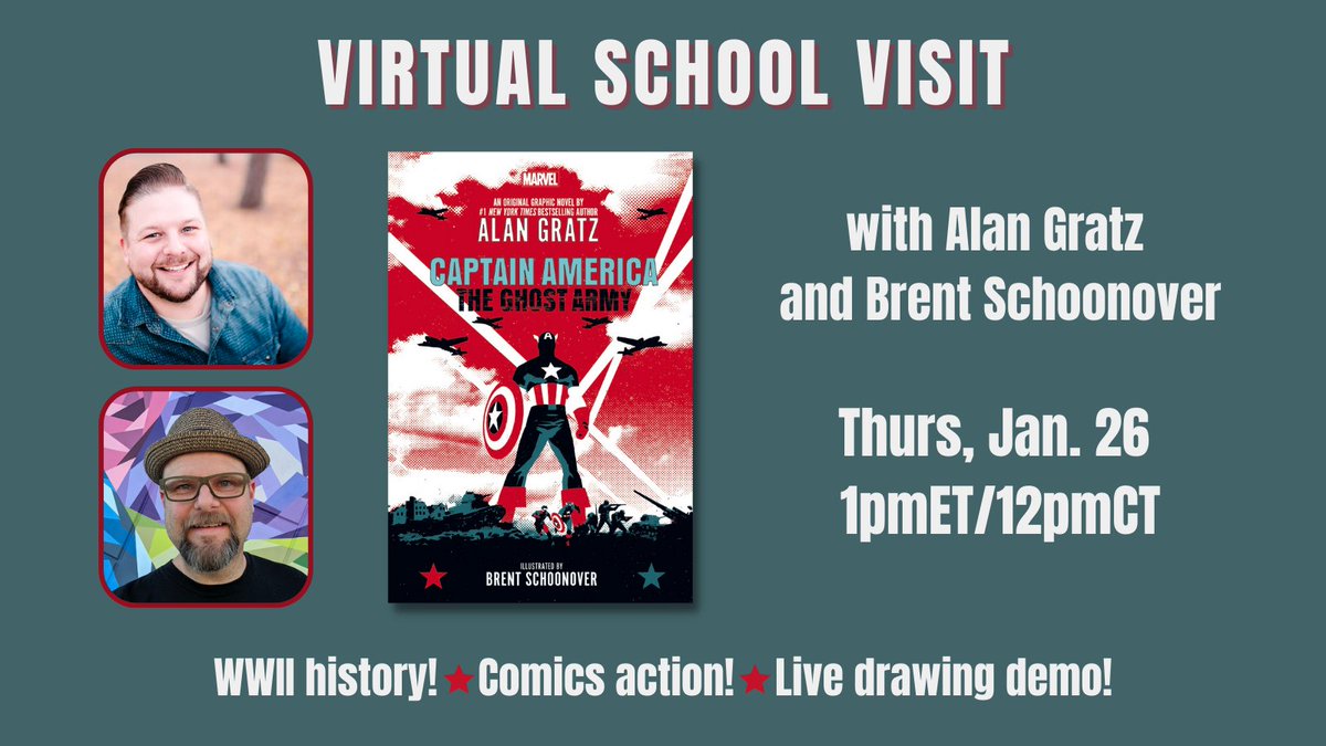 Join me and <a href="/brentschoonover/">Brent Schoonover</a> this Thursday for a free, live virtual event for CAPTAIN AMERICA: THE GHOST ARMY! We'll talk WWII history, Marvel comics, and have a live drawing demo! Can't join us live? Watch on demand! Click here to register: crowdcast.io/c/hz8qqevc8vtq