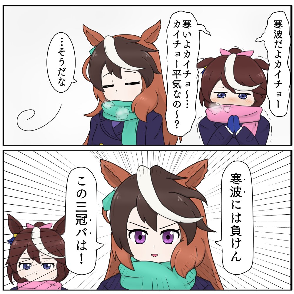 大寒波なんかに屈しないカイチョー
#ウマ娘 