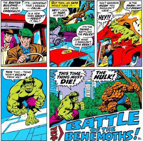 MarvelADay's tweet photo. #MarvelADay #FF111 Reed called on Bruce Banner! Be here tomorrow as we cover the wall-to-wall battle between Hulk and Thing! - VA https://t.co/Iee59WQwhB