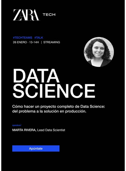 etsinfupv's tweet image. DATA SCIENCE TALK #ZARATECH dlvr.it/ShMknr empretsinf