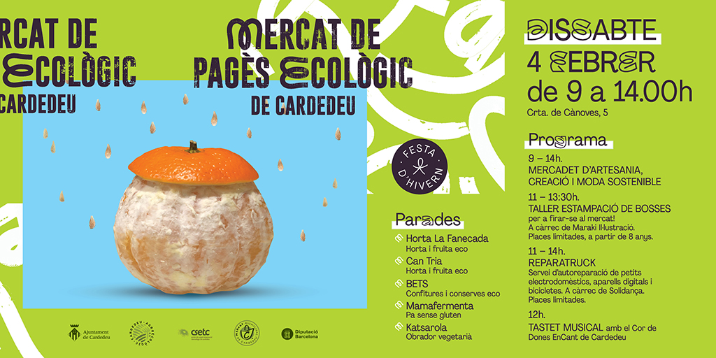❄️El fred no ens atura, celebrem la festa d'hivern del mercat #agroecologia #Cardedeu amb activitats per fer caliu.

🟠Taller d'estampació de bosses de roba 
🟠#Reparatruck, servei d'autoreparació d'aparells
🟠Parades per omplir el cistell!

Guardeu-vos la data 🤩
#4F