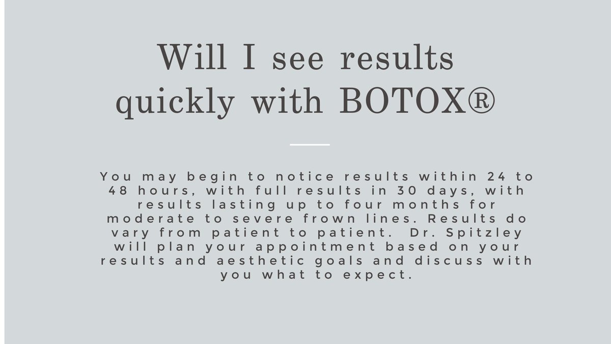 #WhatToExpect #AestheticGoals #BotoxResults #Botox #DrSpitzley #LakesDentalCare