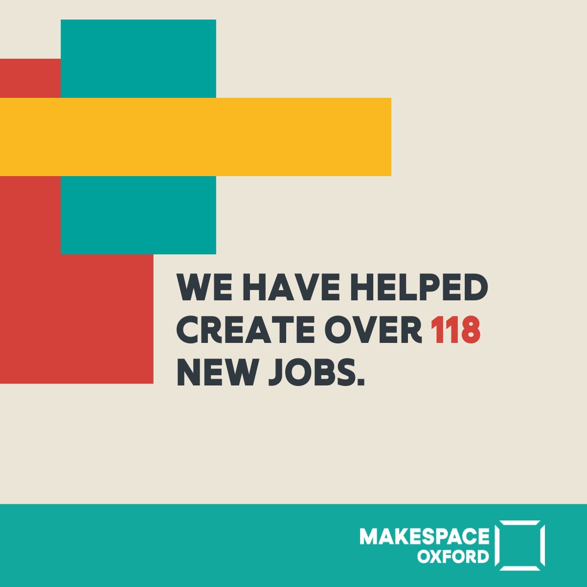 Through supporting the different organisations in our spaces we have managed to create or support over 118 Jobs. At Makespace we are proud to support collective action & impact projects that are moving in a positive community direction.

#MakespaceOxford #Oxford #meanwhilespace