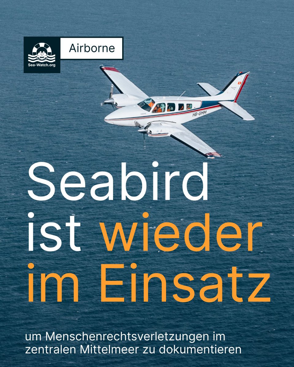 Nach Monaten unrechtmäßiger Blockade ist die #Seabird2 heute wieder in den Einsatz gestartet. Früh morgens ging es für unsere Crew los zu einem Flug, den es so seit März 2022 nicht mehr gegeben hat. Fast ein Jahr konnten wir nicht in der libyschen Such- und Rettungszone fliegen.
