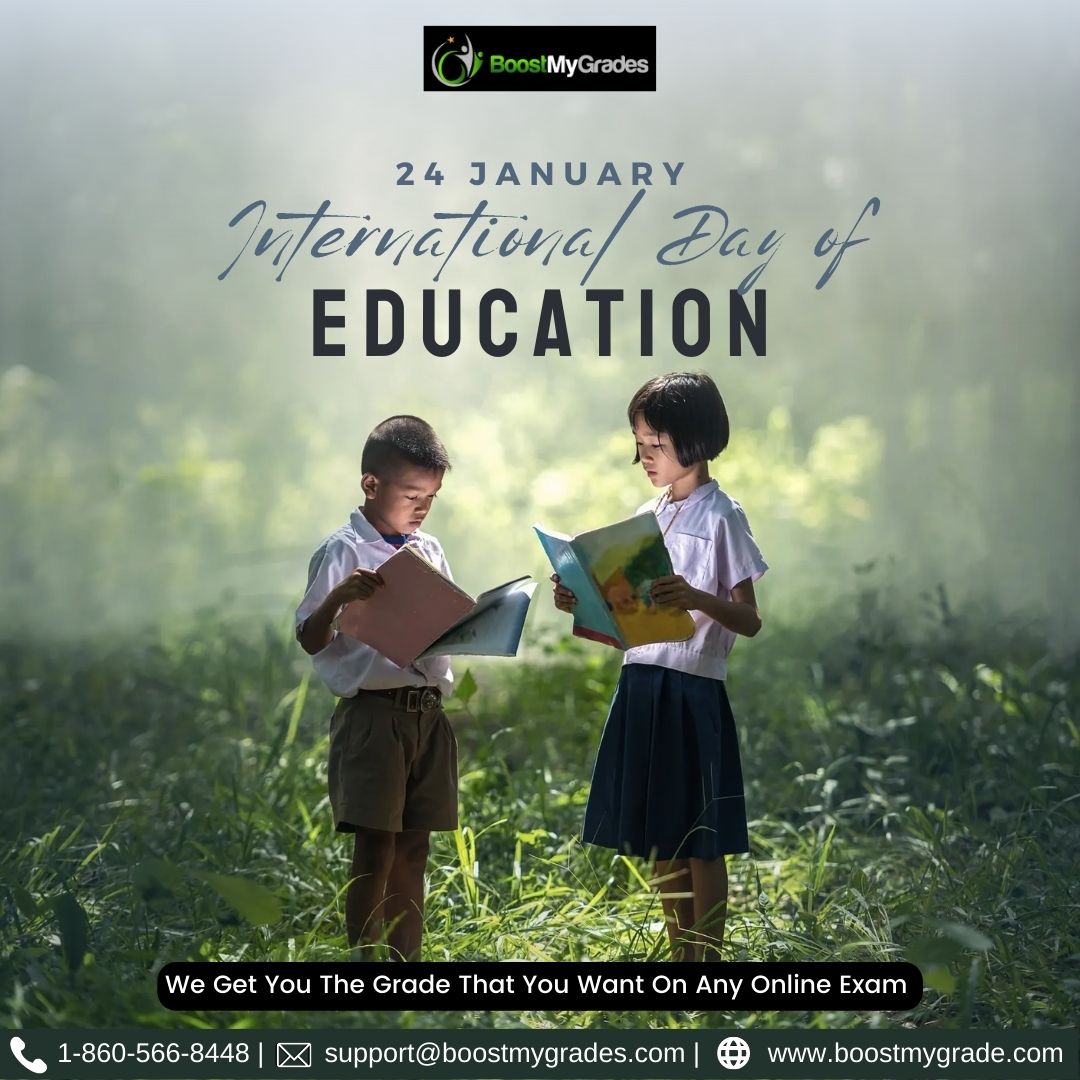 BoostMyGrades's tweet image. A very Happy World Education Day to all the students. You may not realize it now but education is the most beautiful thing that has ever happened to you.

#takemyonlineclass #onlineclasshelp #happyeducationday #takeonlineclassforme #educationday2023 #boostmygrade
