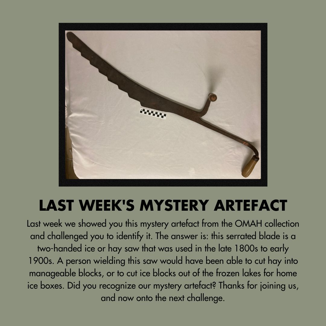 OrilliaMuseum's tweet photo. #WhatIsItWednesday #mysterysolved #omah #omahfromhome #orilliamuseum #orillia #museum #museumgames https://t.co/N9nZY2jLD5