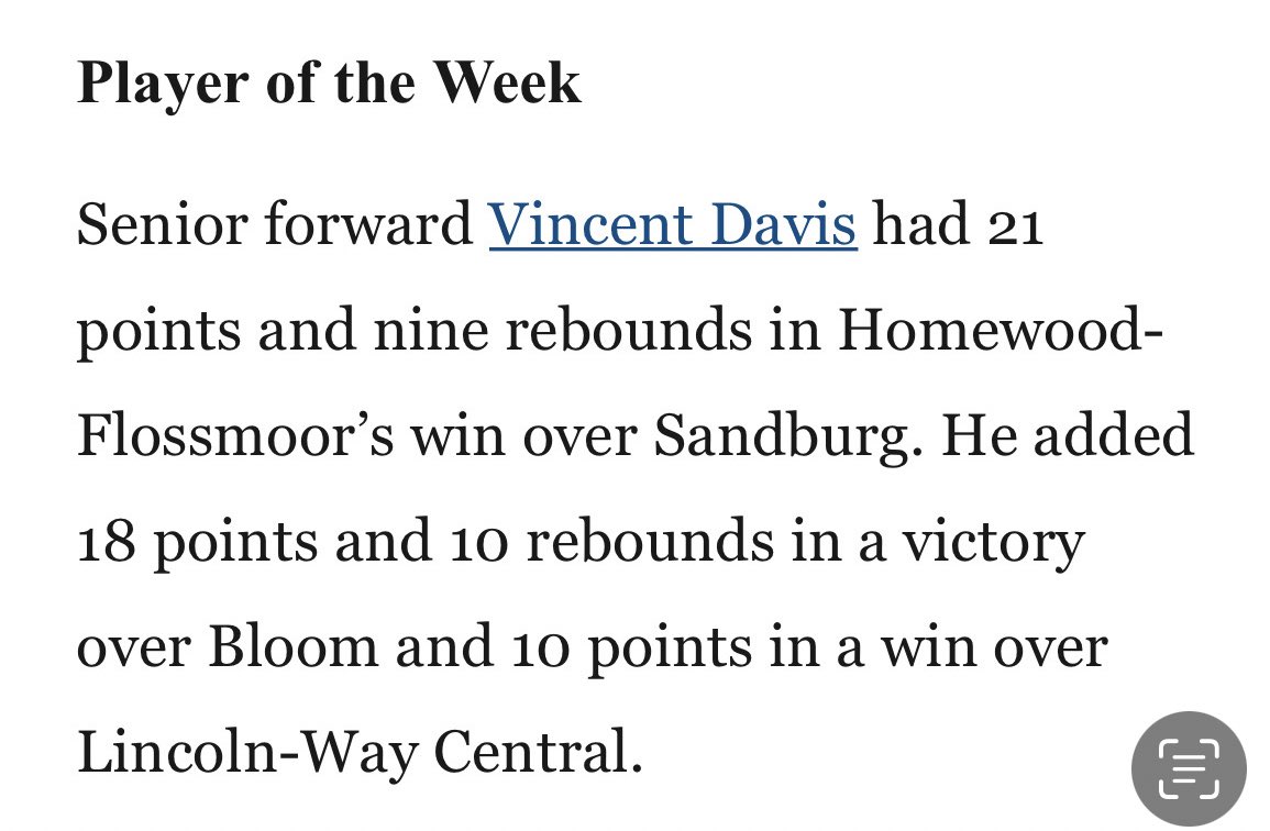 HFVikingHoops's tweet photo. Congrats to @Vincent_Davis_ for being named @DailySouthtown @ChiTribPreps Player Of The Week
#TheStandard https://t.co/pPmvep9Wf3