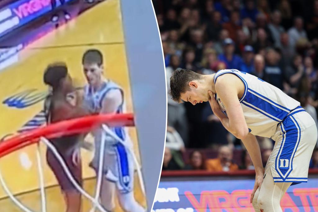 New York Post on Twitter "Duke's Kyle Filipowski punched in throat