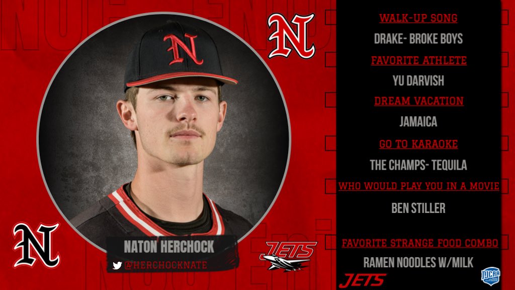 nocenidjets's tweet photo. GET TO KNOW ✈️⚾️‼️

1️⃣1️⃣ DAYS UNTIL OPENING DAY‼️

🔦TODAY’S PLAYER SPOTLIGHT🔦

#15 Naton Herchock (@HerchockNate) 
Position: RHP
Hometown: Marlow, OK
Major: HPER

✈️⚾️‼️ https://t.co/NZtUp9bIwz