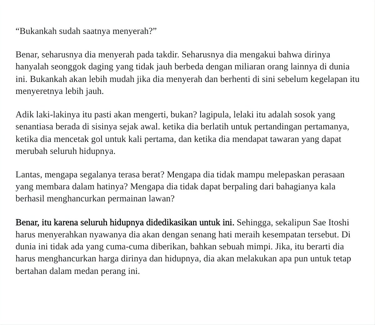 justrintarou's tweet photo. ; sae itoshi
harga sebuah mimpi

a #bluelock au
written by. justrintarou
—— https://t.co/bwwYQyZPKi