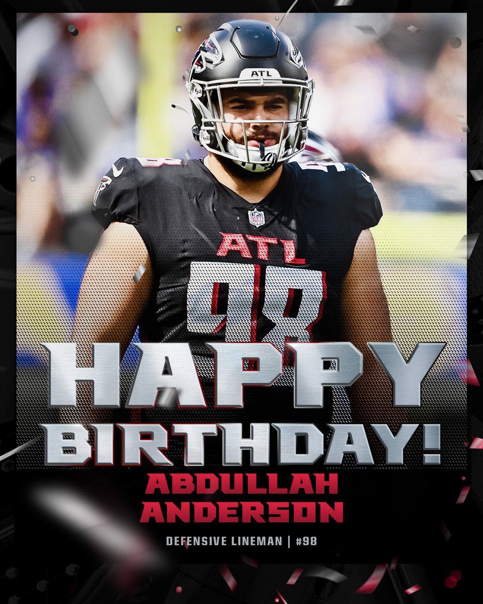 AtlantaFalcons's tweet photo. Double the birthdays = double the fun 🥳

RT to show some love to @A7chronic &amp; @A_ANDERSON_13 on their special day! https://t.co/zw0bGdH2Fs