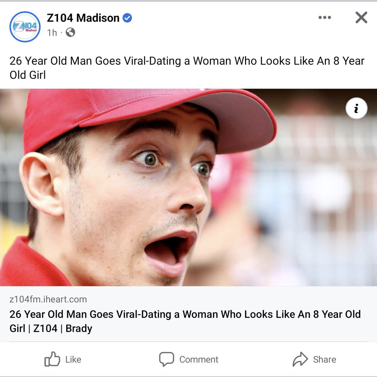 TheAlphaVictor's tweet photo. Facebook preview algorithm is making the F1 off-season spicy!! @Charles_Leclerc https://t.co/WzyN7f5kAo