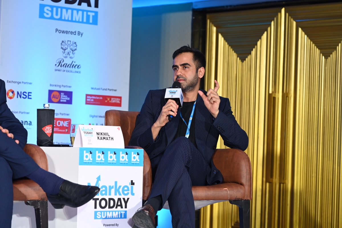 business_today's tweet photo. #MarketToday Summit | Raamdeo Agrawal, Shankar Sharma and @nikhilkamathcio in conversation with Udayan Mukherjee.

@radicokhaitan @NSEIndia @aubankindia  @DailyhuntApp @HeckylTech @BeOne_Lupin https://t.co/qEQepfttIk