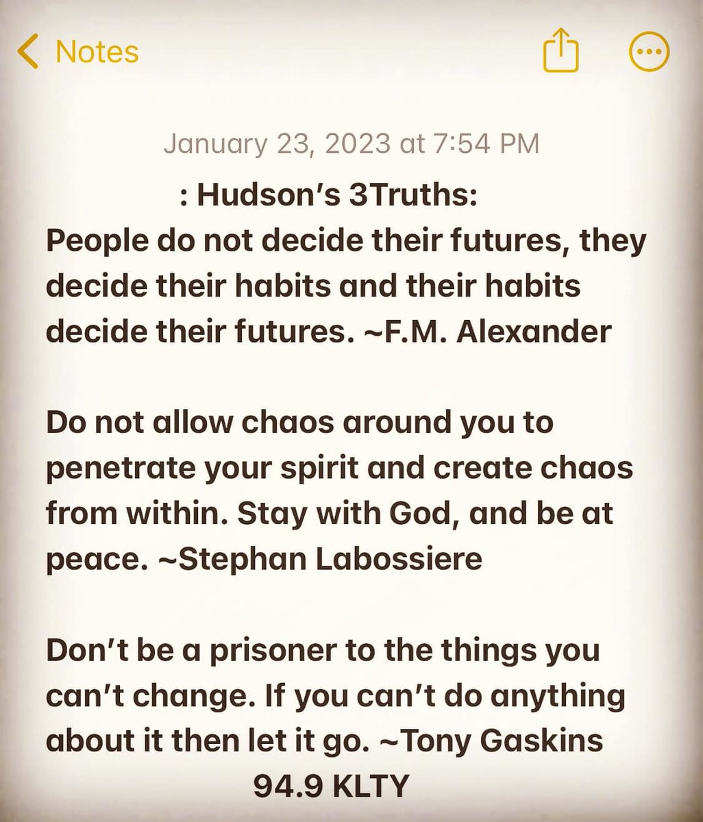 949KLTY's tweet photo. #3Truths from @HudsonIsHere on your Tuesday! 😄 Tune into @StarleneS &amp; Hudson in the Morning on 94.9 #KLTY for more #inspiration ➡️ https://t.co/V2qPkN55NI 🙌 #choosehabitswisely #knowGodknowpeace #letitgo #TeamKLTY #LiftYourSpirits https://t.co/yKayRSZuFt
