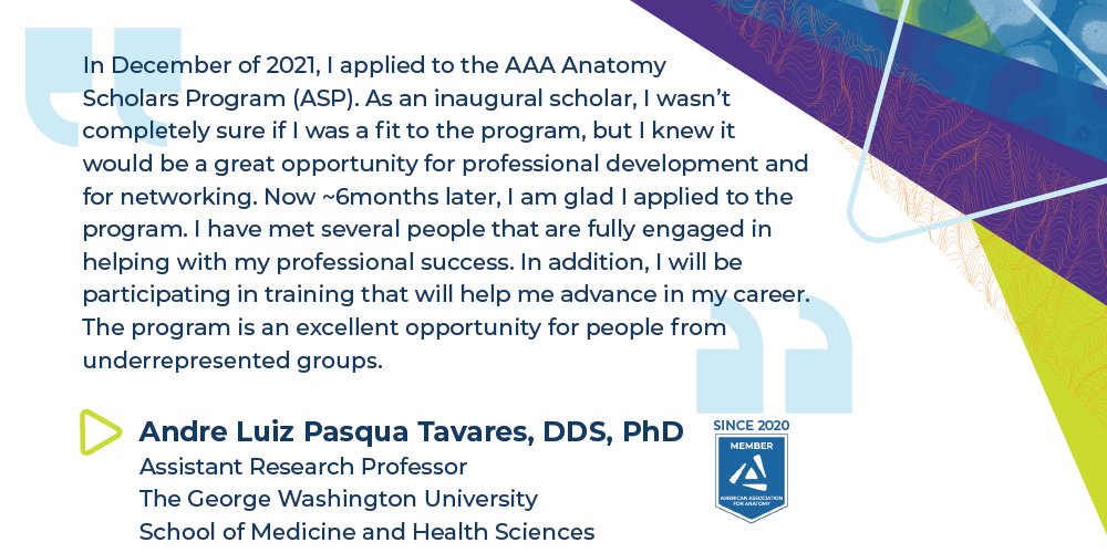 'The program is an excellent opportunity for people from underrepresented groups.'

Learn more about the #AnatomyScholarsProgram here: ow.ly/GeZI50Mt5LT

#AnatDEI #STEMDEI #Mentoring #MentoringMonth