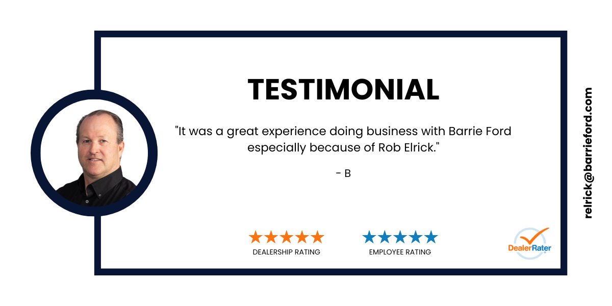 RobertElrick17's tweet photo. It's #TestimonialTuesday

Customer satisfaction is a top priority here at Barrie Ford. Thank you for your positive feedback!

#BarrieFord #Ford #BuiltFordTough #DealerRater https://t.co/kxBehVk8tg