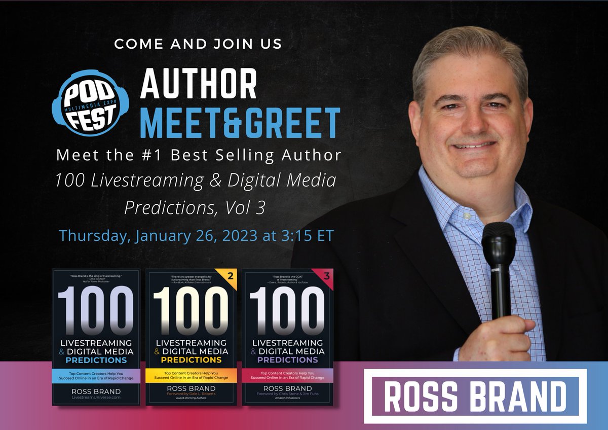 I'm so excited to be back at #Podfest2023! I'll be at the Author Meet &amp; Greet on Thursday, January 26 at 3:15-4:15pm EST. I'm also hosting a Meetup at 4:30pm with the book's contributors, readers, and anyone else who wants to join us. So be sure to stop by! #podfest #podfestexpo