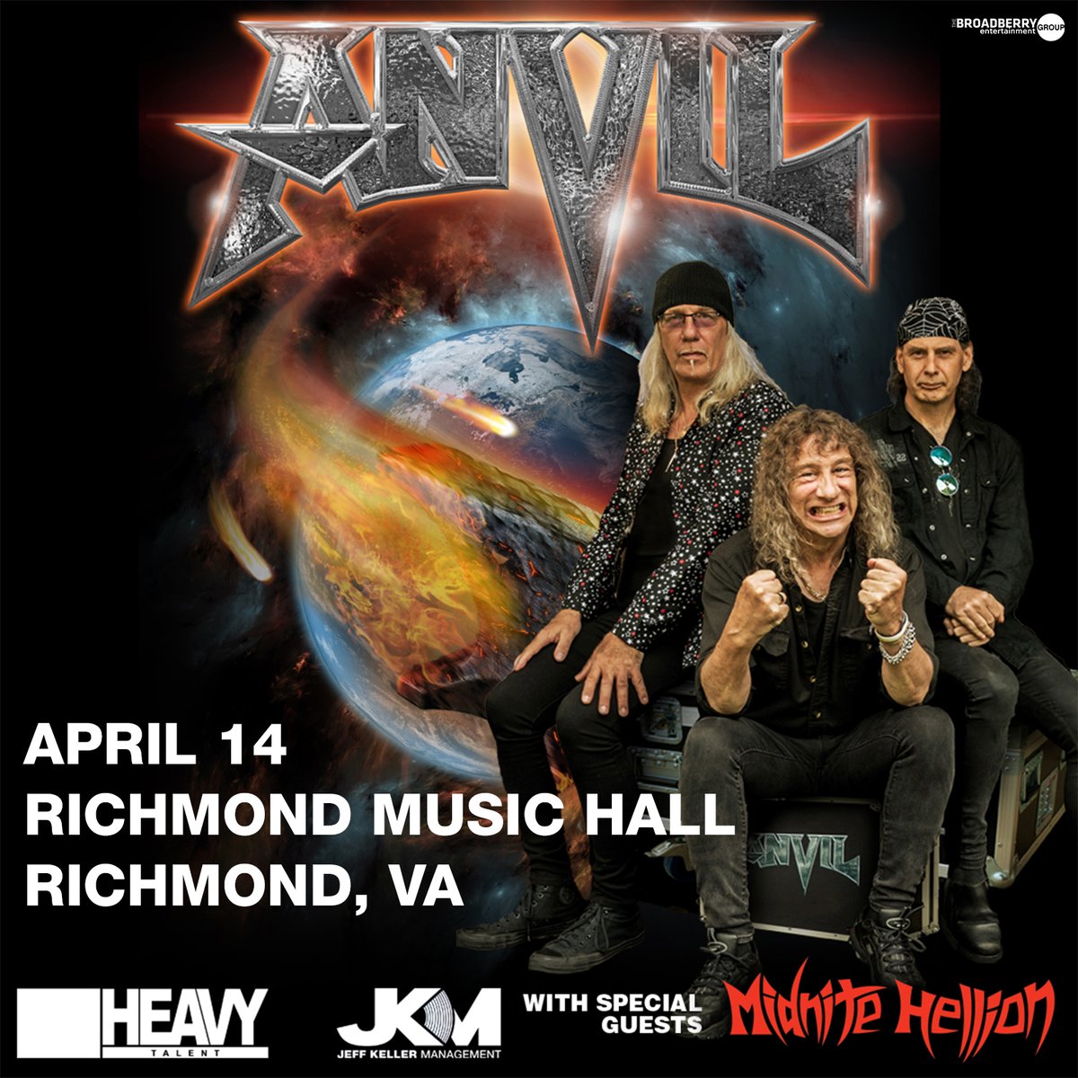 Just announced! ANVIL is coming to Richmond Music Hall 4/14 with Midnite Hellion + tickets are on sale now: bit.ly/Anvil4-14 
@LIPSANVIL @MIDNITEHELLION