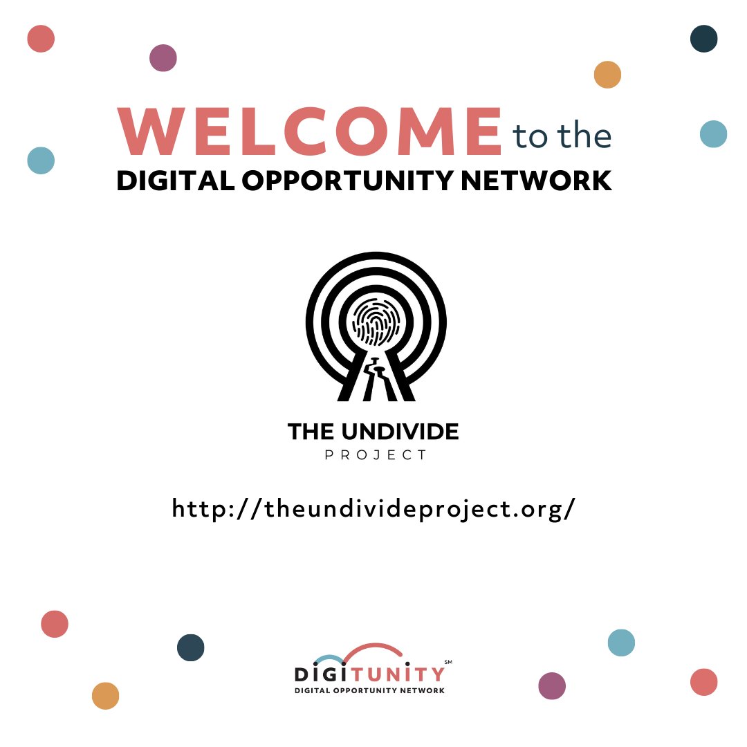 digitunity's tweet image. Congratulations to our newest Digital Opportunity Network Member, The Undivide Project. 

Learn more about Digitunity&apos;s Digital Opportunity Network at digitunity.org/get-involved/d….

#NonProfitNetwork #Sustainability #SustainableTech