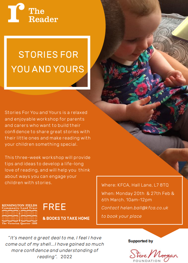 Please see the fantastic and extremely worthwhile opportunity being held at @myKFCA. Our community is wonderful and being able to share stories with our children makes us the happiest! Thanks, @myKFCA and @Calderstones #SH7English