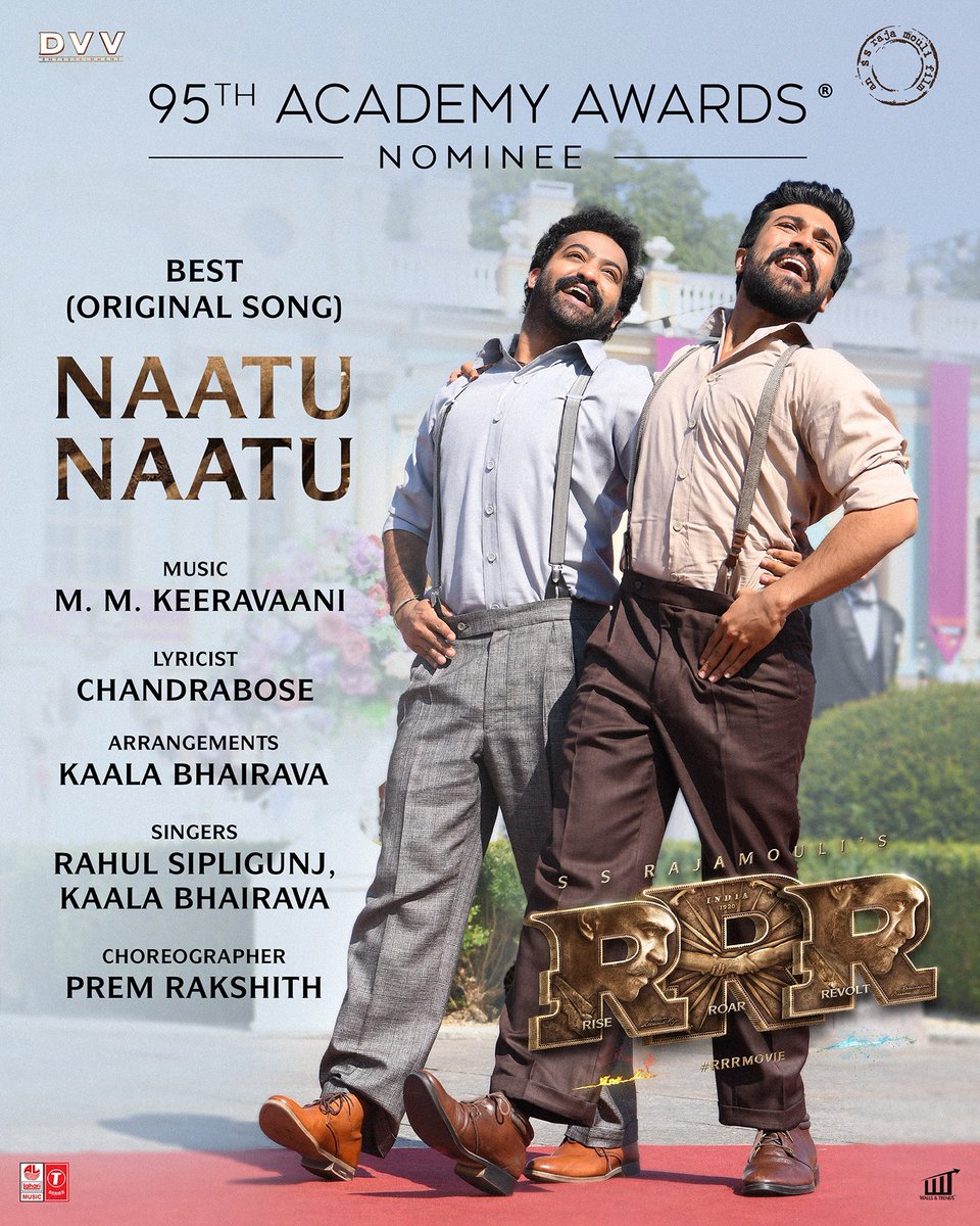 tarak9999's tweet photo. Congratulations @MMKeeravaani Garu and @boselyricist Garu on achieving another well-deserved and monumental feat... 

This song will forever hold a special place in my heart.

@ssrajamouli @alwaysramcharan 

#RRRMovie #NaatuNaatu #Oscars95 https://t.co/YYmtD0kVou