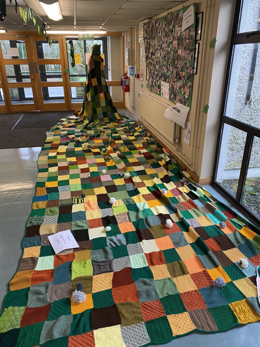 BallygunnerNS's tweet photo. This is INCREDIBLE!Our School Community’s St.Brigid’s Cloak (Brat Bríd).What an astounding piece of knitting and design.Well Done to ALL, our pupils and families,our staff,our local community,visiting artists and our wonderful teacher Mrs. Therese O’Shea. Therese your a ⭐️ 🙂⭐️🙂 https://t.co/zdXSxMqK8a