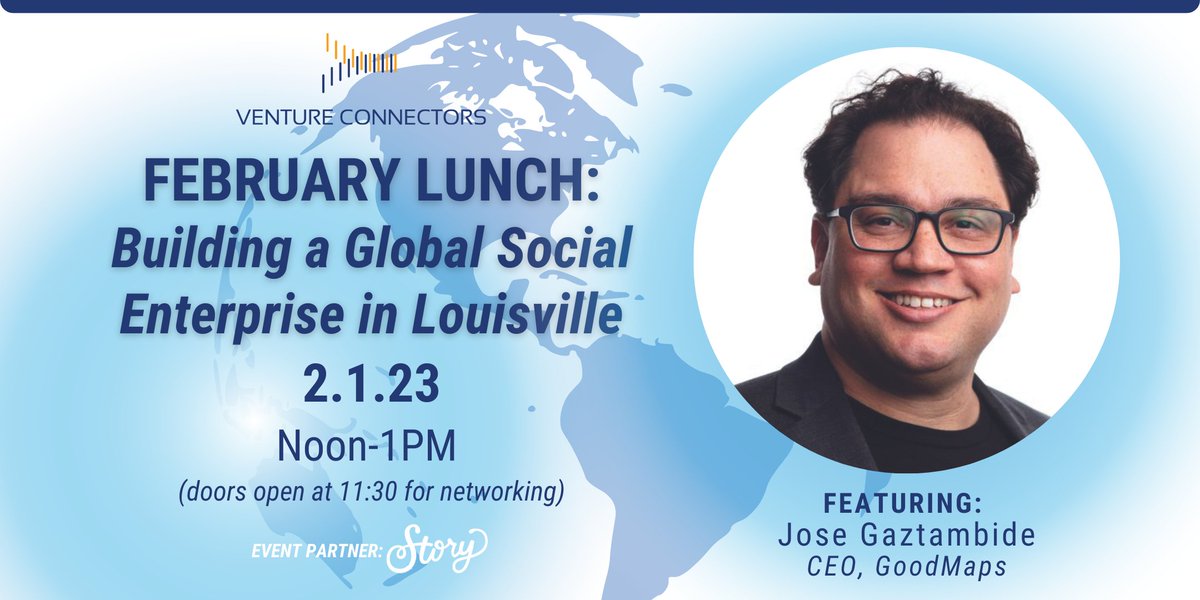 NEXT WEEK: Don't miss Jose Gaztambide of @GoodMaps_A11Y at our Feb. 1 lunch! @AmplifyLou <a href="/StartupLou/">Startup Louisville</a> <a href="/kyinnovation/">KY Innovation</a> #startups #entrepreneurs- mailchi.mp/ventureconnect…