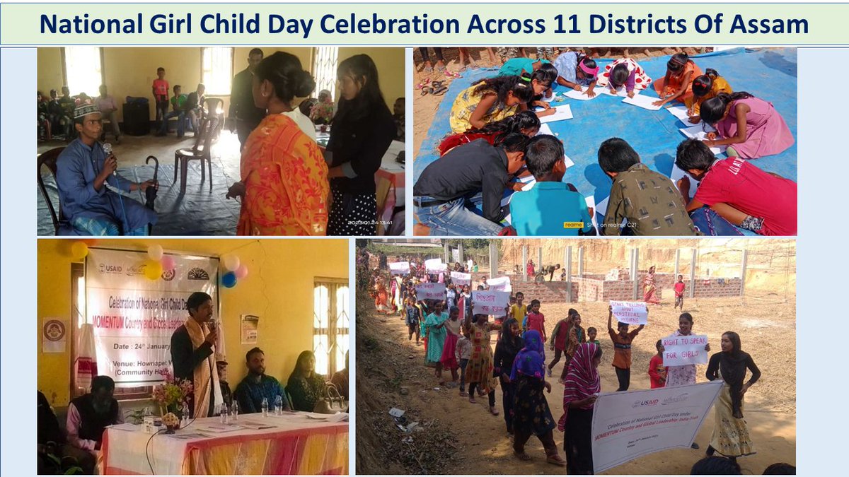 cini_india's tweet photo. #NationalGirlChildDay_2023 celebrated across 11 districts, Assam-@USAID_MOMENTUM Country & Global Leadership India-Yash #SpecialCellandCommunityApproach #NationalGirlChildDay @MinistryWCD
@AssamWelfare #gender @Jhpiego @TISSpeak https://t.co/TqRIkV8t4E