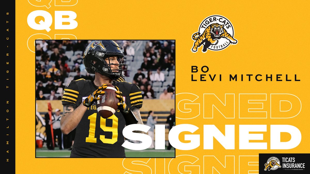 Two-time MOP Bo Levi Mitchell signs three-year deal with Tiger-Cats ✍️

🗞| bit.ly/3HuhC2Q

#Ticats | #CFL