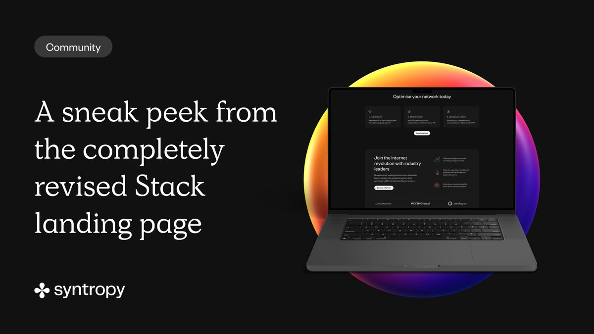 Can you feel the tension in the air? Less than two weeks until the #Syntropy Network becomes available for everyone to try. With a revised @SyntropyStack website, accessing a powerful network backed by @PCCWGlobal and @zenlayer will be made simple for builders of any level.