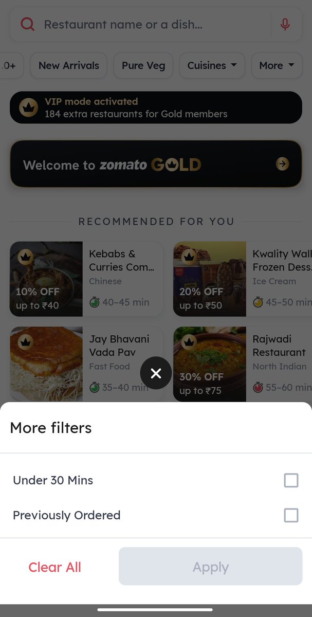 arsachdeva's tweet image. Hey @zomatocare @zomato 

Can we have a &apos;Never Ordered Before&apos; filter on the app. I see a previously ordered filter. 

It would help explore unique joints. You know for times when we&apos;re all like &apos;kuch naya try krna hain&apos;.

Kya khayal hai?

#featurerequest #Zomato