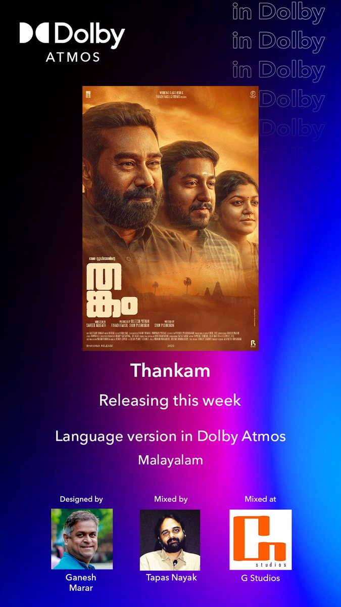 Jan 26 Releases (#Malayalam) ~ Atmos Mix

📽 #Alone #Thankam

#Mohanlal #BijuMenon #ShakiKailas
#DolbyAtmos #Dolby #CineMinds