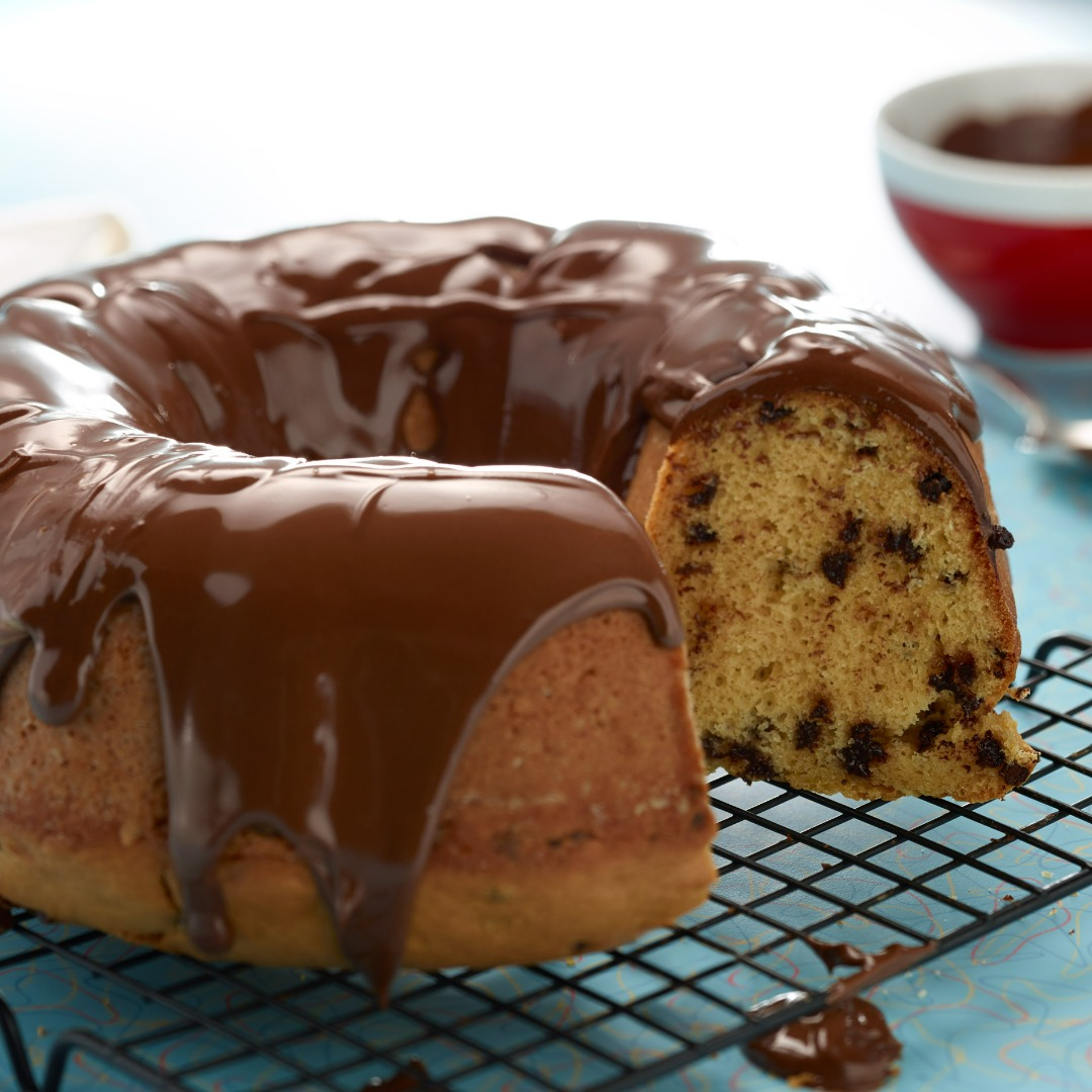 Happy National Peanut Butter Day! You need a dessert to impress. You need to make SKIPPY® Chocolate Chip Peanut Butter Cake. It looks amazing, tastes delicious, and the hardest thing about making it is finding a bundt pan. You got this. #PeanutButterDay  #Food