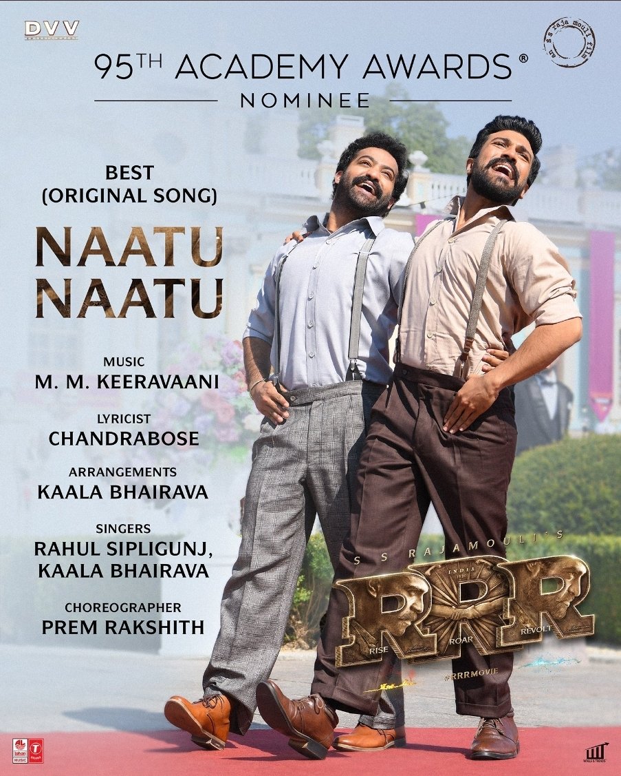 Congratulations dearest @mmkeeravaani sir @ssrajamouli garu @tarak9999 @AlwaysRamCharan @boselyricist garu @kaalabhairava7 @Rahulsipligunj for this remarkable feat... Looking forward for the wonderful win 💐 #NaatuNaatu #RRR